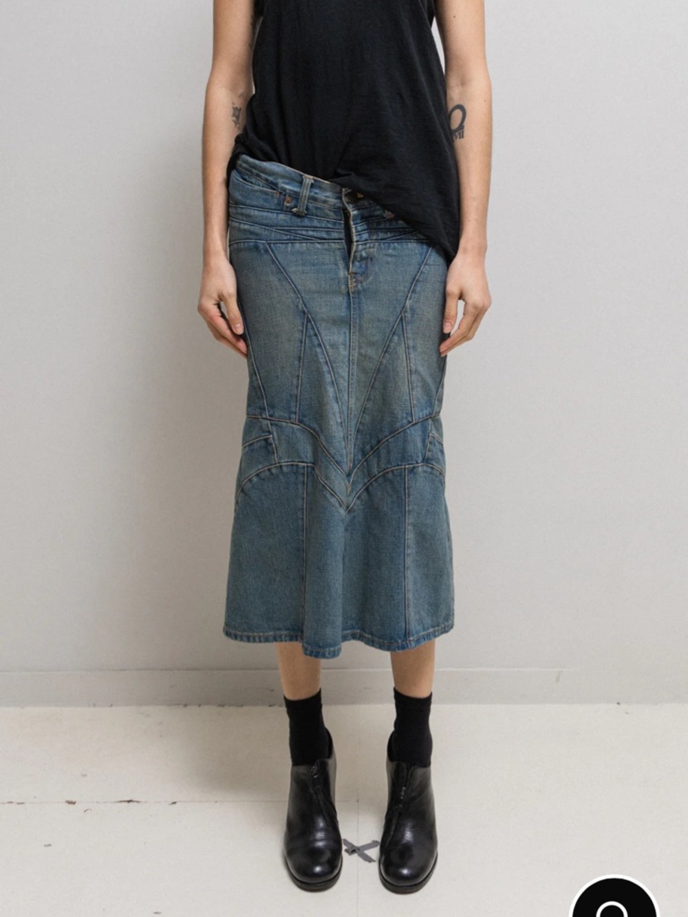 Junya watanabe FW2004 denim mermaid skirt sz s